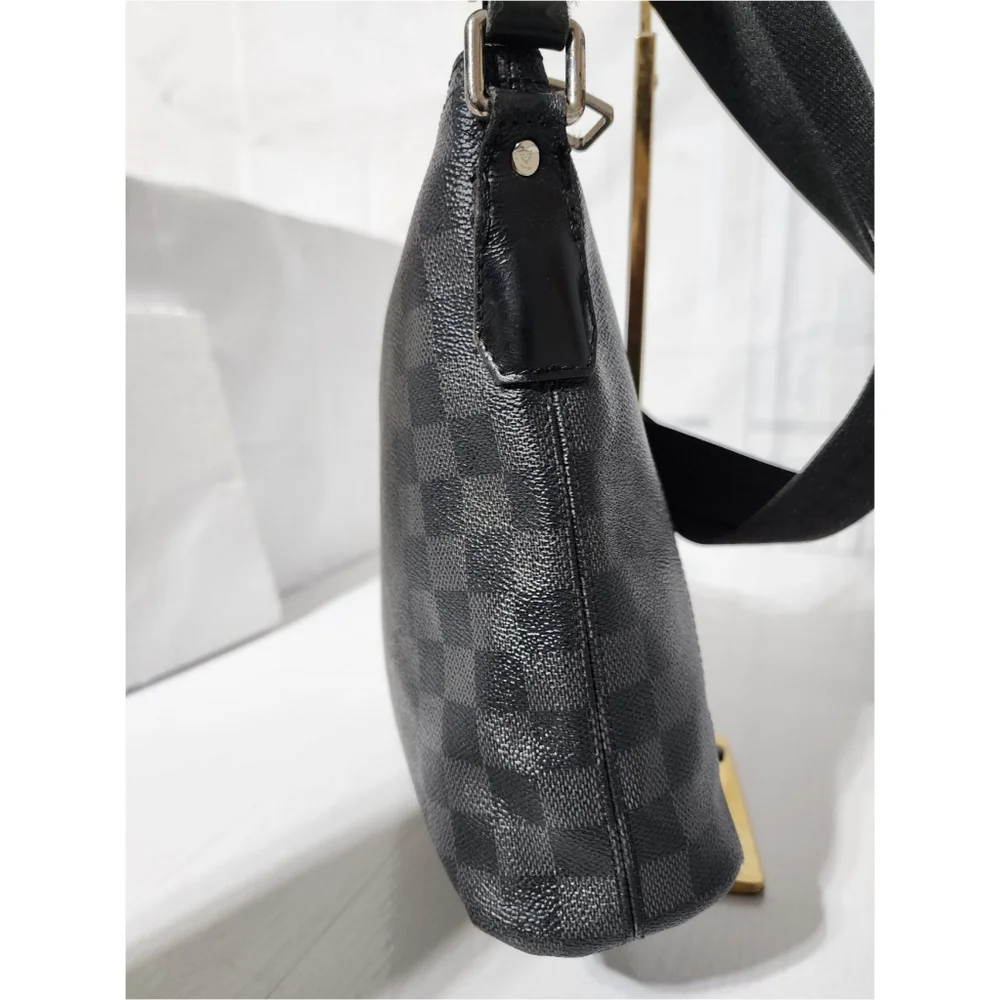 LOUIS VUITTON Damier Graphite Mick PM Shoulder Bag Black/Grey